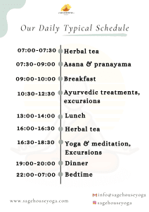 Daily Typical Schedule Sage House Yoga Rishikesh