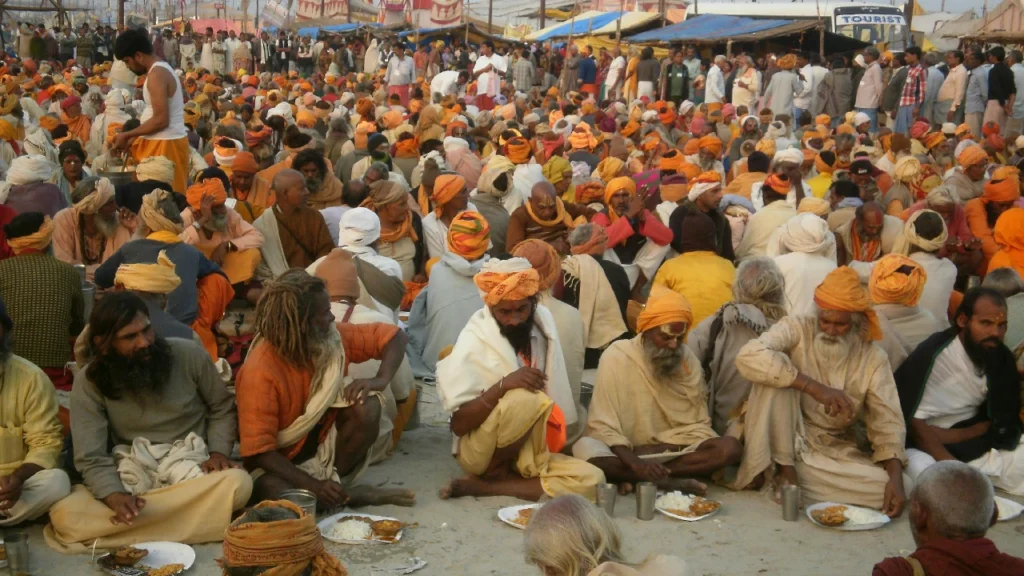 Gathering of sadhus in Mahakumbh